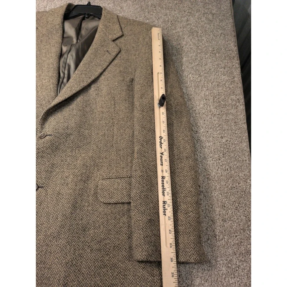 Nordstrom Harris‎ Tweed Wool Blazer Mens Brown Herringbone Sport Coat USA